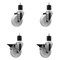 Service Caster 4'' Nylon Wheel Swivel 1-7/8'' Expanding Stem Caster Set 2 Brakes, 4PK SCC-EX20S414-NYS-2-PLB-2-178 - alternate 1